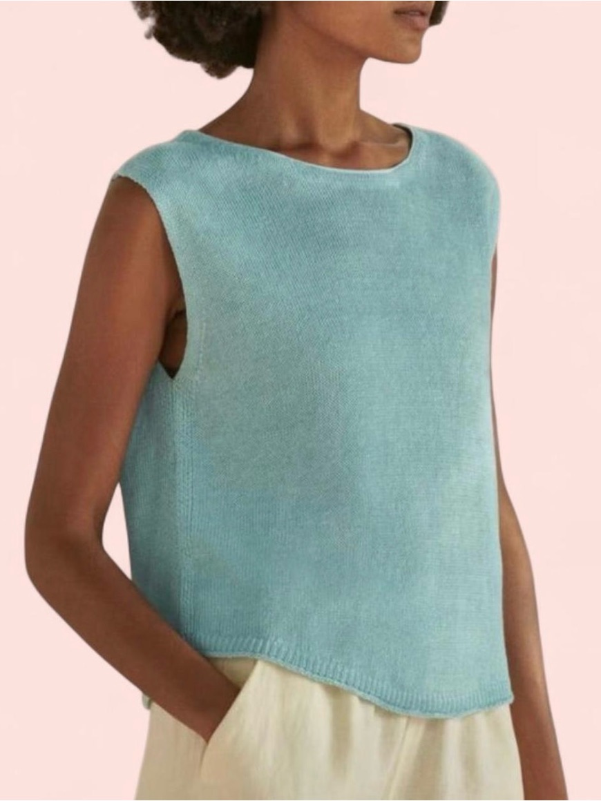 Poetry Knitted Top 100% Linen